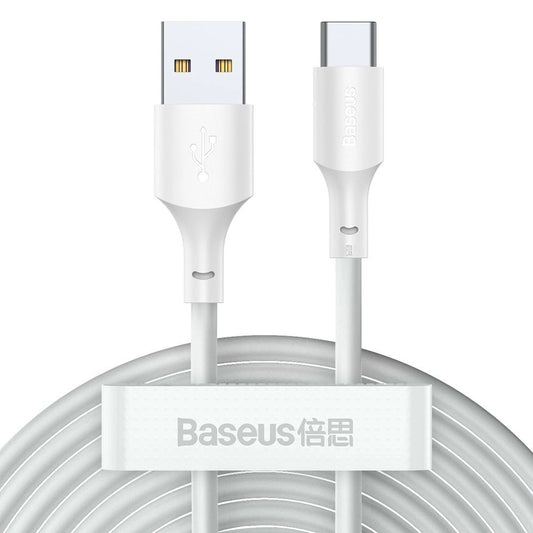 Conjunto 2 Cabos USB-A para USB-C Macho / PD 40W / 1.5m / Branco