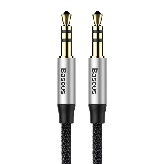 Cabo Extensão de Áudio Baseus Yiven Jack 3.5mm / 1.5m / Preto/Prateado