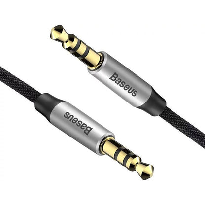 Cabo Extensão de Áudio Baseus Yiven Jack 3.5mm / 1.5m / Preto/Prateado