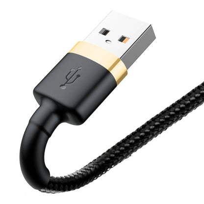 Cabo Dados Baseus Cafule USB para Lightning / 2m / Preto e Dourado
