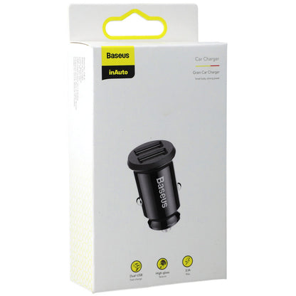 Carregador de Carro Baseus Grain 2x USB 5V 3.1A (Preto)