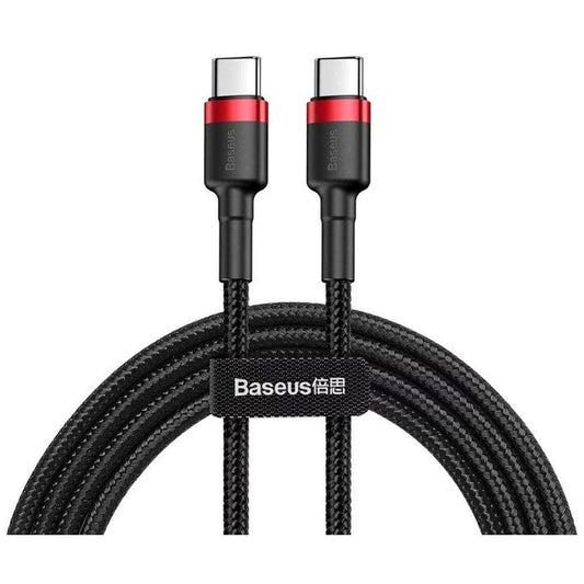 Cabo USB-C Baseus Cafule / PD 60W / 1m / Preto/Vermelho