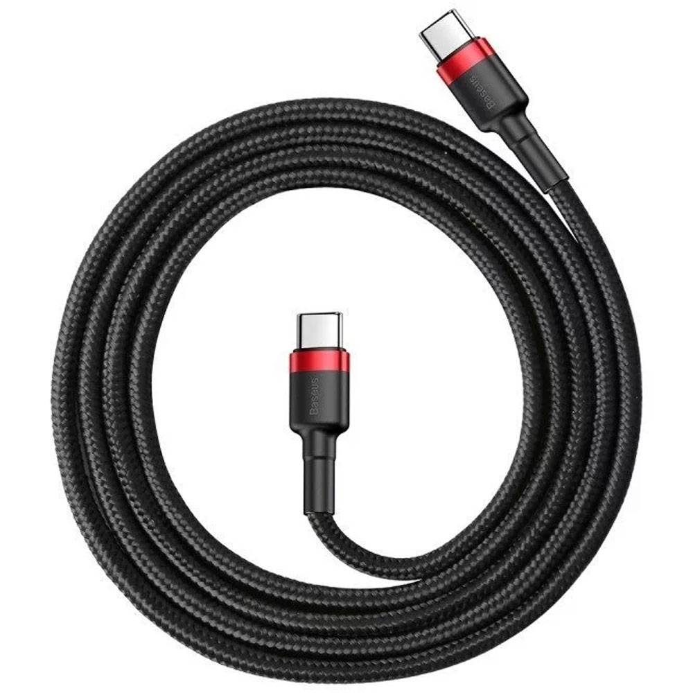 Cabo USB-C Baseus Cafule / PD 60W / 1m / Preto/Vermelho