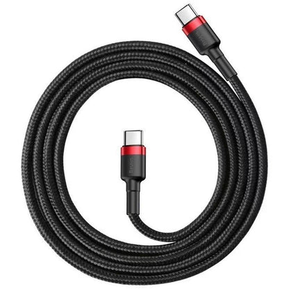 Cabo USB-C Baseus Cafule / PD 60W / 1m / Preto/Vermelho