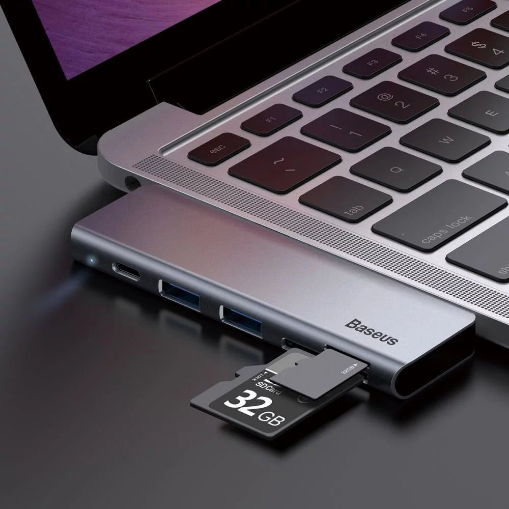 Base & Duplicador de Portas Hub USB-C Baseus CAHUB-K0G | Cinzento