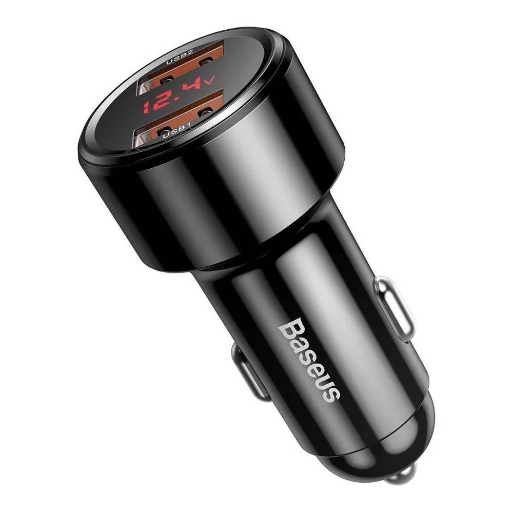 Carregador de Isqueiro Baseus Magic Series Dual USB-A / 45W / Preto