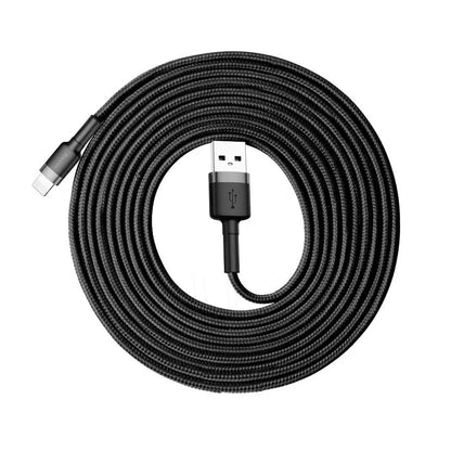 Cabo de Dados Baseus USB-A para Lightning / 3m / Preto