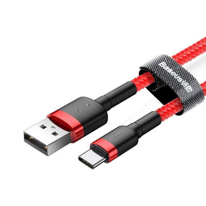 Cabo Baseus Cafule USB-A para USB-C / 3A 20W / 3m / Vermelho