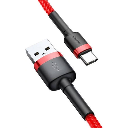 Cabo Baseus Cafule USB-A para USB-C / 3A 20W / 3m / Vermelho