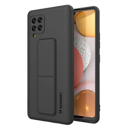 Wozinsky Kickstand Case Silicone Stand Cover for Samsung Galaxy A42 5G Black_0