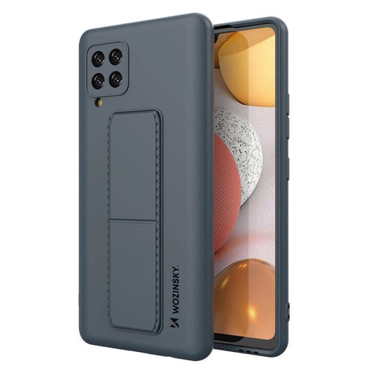 Wozinsky Kickstand Case Silicone Stand Cover for Samsung Galaxy A42 5G navy blue_0