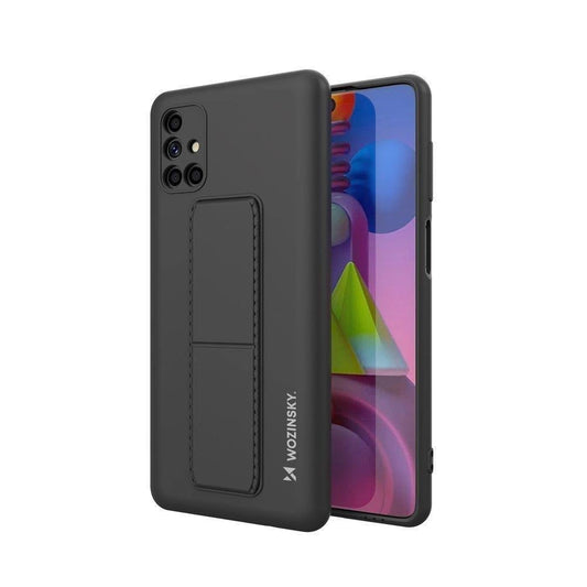 Wozinsky Kickstand Case silicone stand cover for Samsung Galaxy M51 black_0