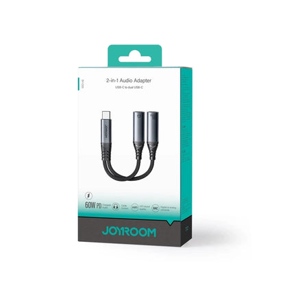 Adaptador  2 em 1 Joyroom SY-C03 / USB-C para 2 x USB-C / Preto