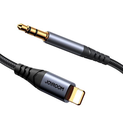 Cabo de áudio Stereo Joyroom SY-A06 / AUX 3.5mm mini jack para lightning / 1,2m / preto