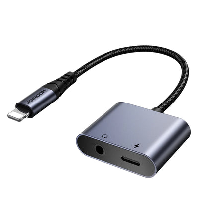 Adaptador DAC 2em1 Lightning para Lightning / Jack 3,5 mm / Joyroom SY-L01 / Preto