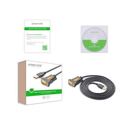 Cabo adaptador Ugreen CR104 / USB-A para DB9 RS232/  1,5m / cinzento