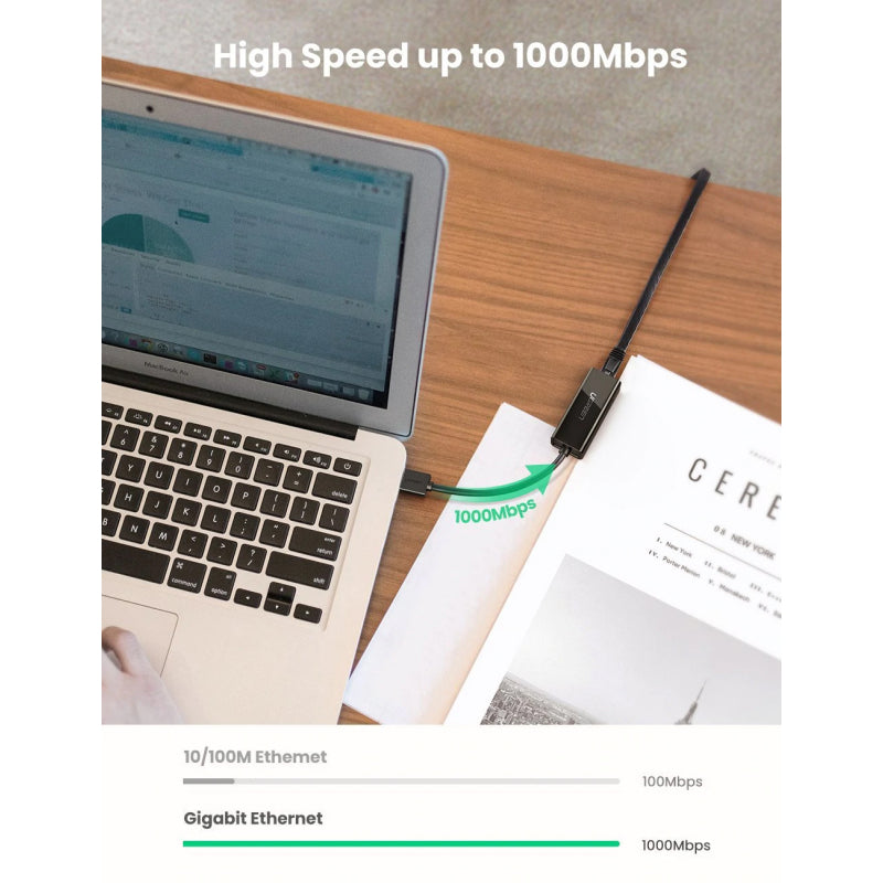 Adaptador Ethernet Ugreen CR111 USB 3.0 para RJ45 Gigabit