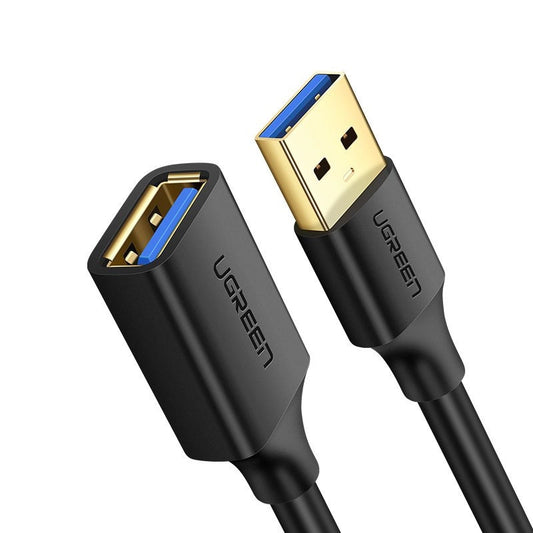 Cabo Extensão UGREEN US129 USB 3.0 Type-A Macho para Type-A Fêmea 3m Preto