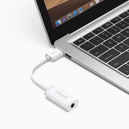 Adaptador Ugreen US206 30712 / USB-A Macho para 3.5 mm mini jack Fêmea / Branco