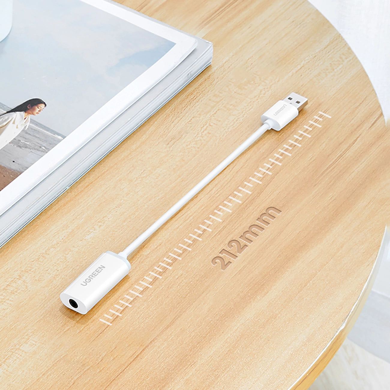 Adaptador Ugreen US206 30712 / USB-A Macho para 3.5 mm mini jack Fêmea / Branco