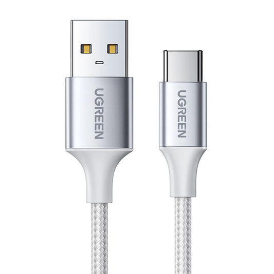 Cabo Dados Ugreen 60133 / USB-A para USB-C /  Quick Charge 3.0 / 2.0 3A / 2M / Branco
