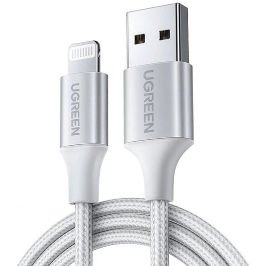 Cabo USB-A para Lightning Ugreen US199 60162 MFi 1.5m Prateado