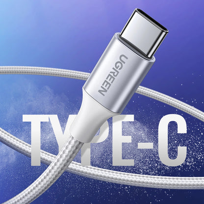 Cabo Dados Ugreen 60409 / USB-A para USB-C /  Quick Charge 3.0 / 2.0 3A / 3M / Branco