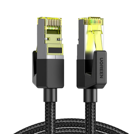 Cabo de Rede UGREEN 80423 / Cat7 F/FTP / Shielded Braided & Round / 30AWG  / 2m / Preto