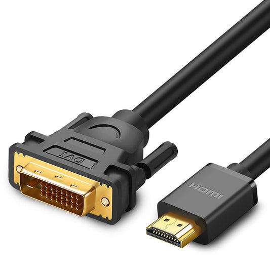 Cabo Ugreen HD106 / DVI 24+1 pinos para HDMI FHD / Bidirecional / 60Hz / 1.5m / preto