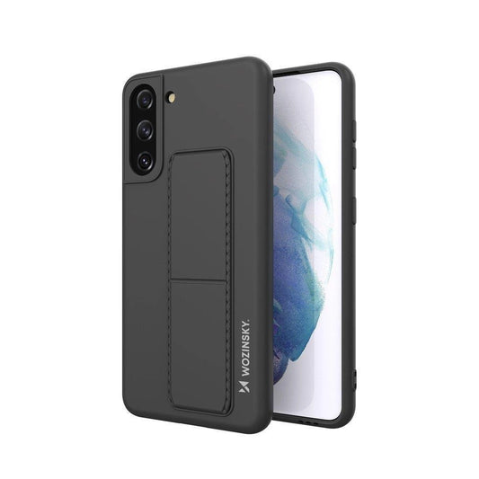 Wozinsky Kickstand Case Silicone Stand Cover for Samsung Galaxy S21 + 5G Black_0