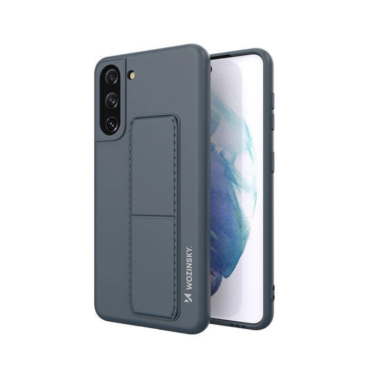 Wozinsky Kickstand Case silicone stand cover for Samsung Galaxy S21 + 5G navy blue_0