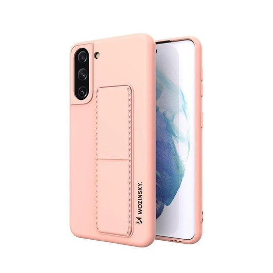 Wozinsky Kickstand Case Silicone Stand Cover for Samsung Galaxy S21 + 5G Pink_0