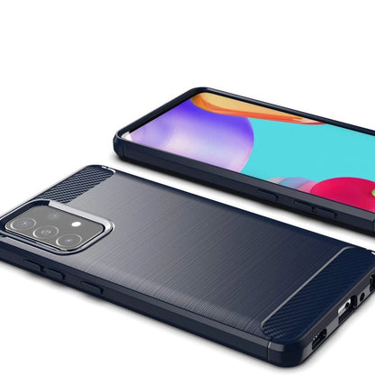 Carbon Case Flexible Cover TPU Case for Samsung Galaxy A72 4G blue_2