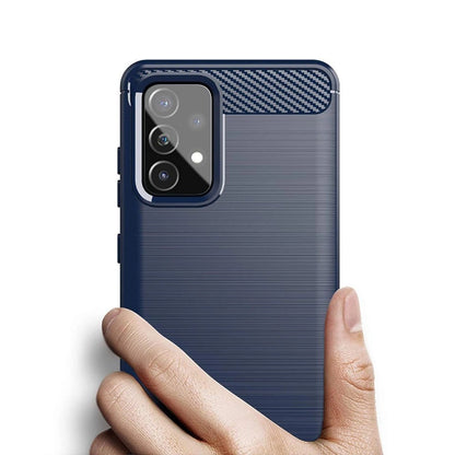 Carbon Case Flexible Cover TPU Case for Samsung Galaxy A72 4G blue_3