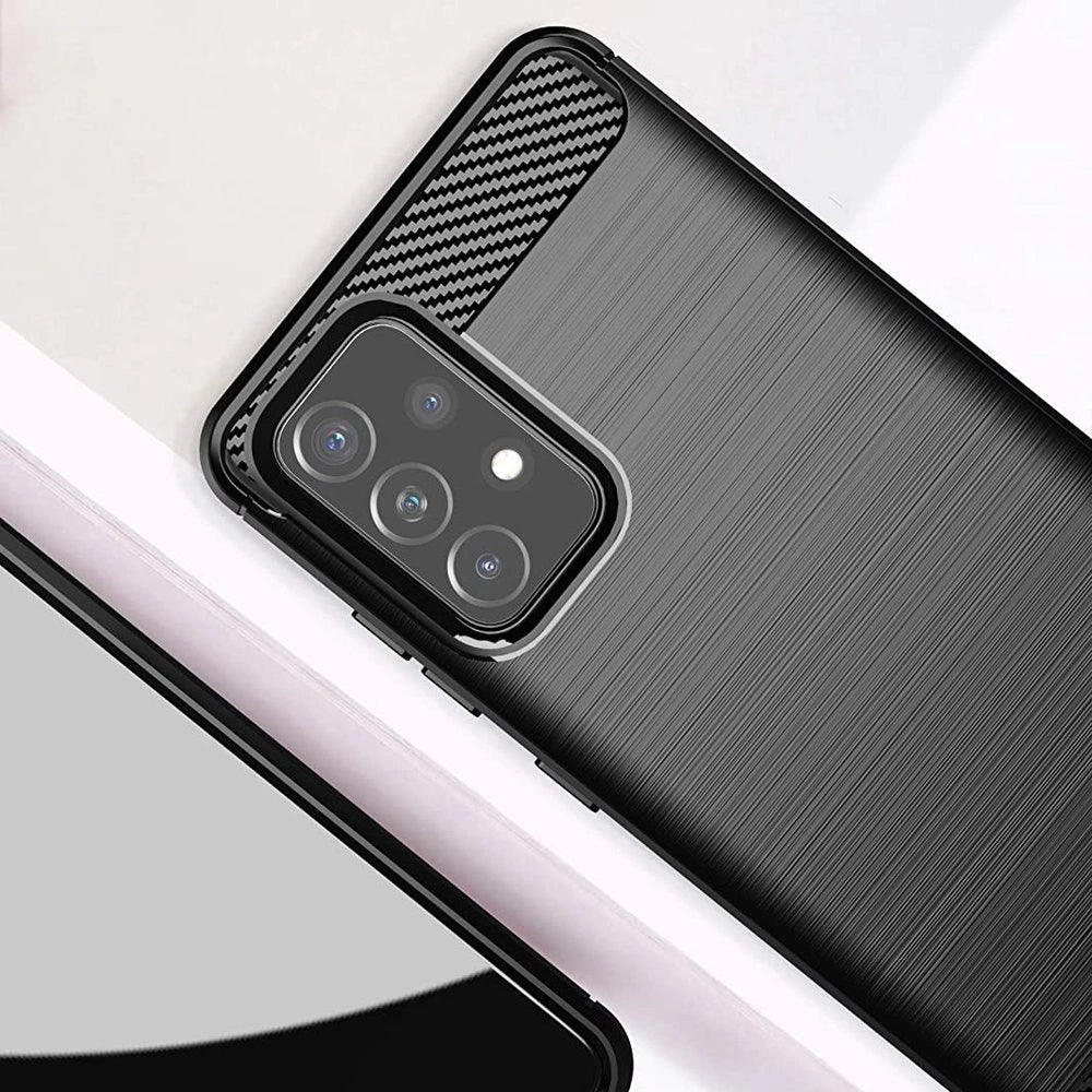 Carbon Case Flexible Cover TPU Case for Samsung Galaxy A72 4G black_2