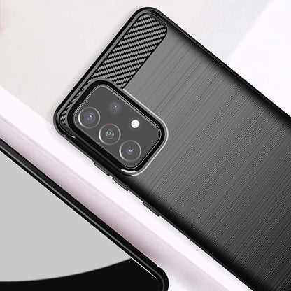 Carbon Case Flexible Cover TPU Case for Samsung Galaxy A72 4G black_2