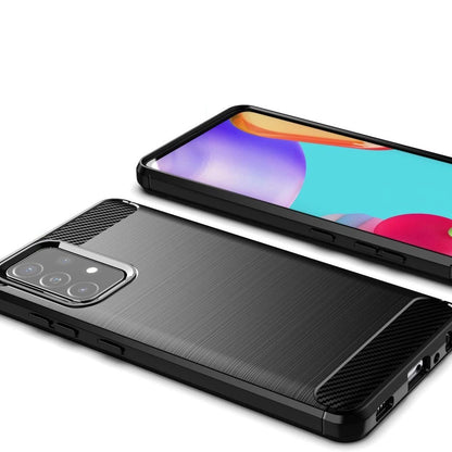 Carbon Case Flexible Cover TPU Case for Samsung Galaxy A72 4G black_3