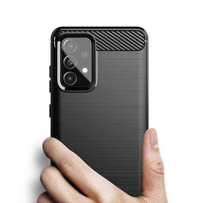Carbon Case Flexible Cover TPU Case for Samsung Galaxy A72 4G black_5