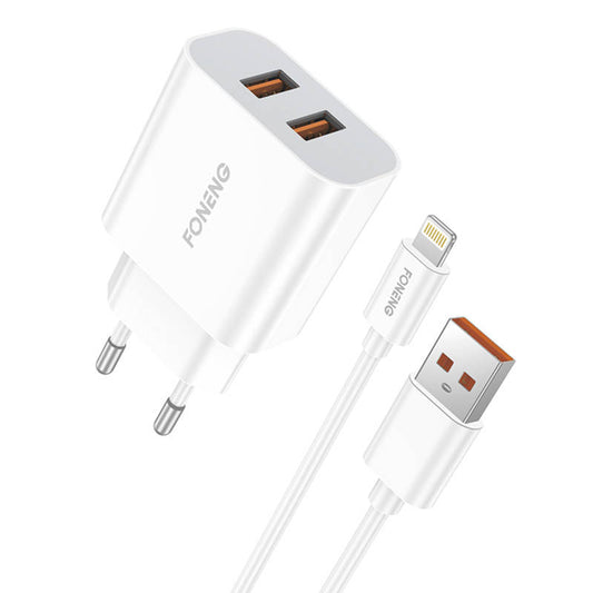 Carregador Foneng 2x USB-A + Cabo Lightning
