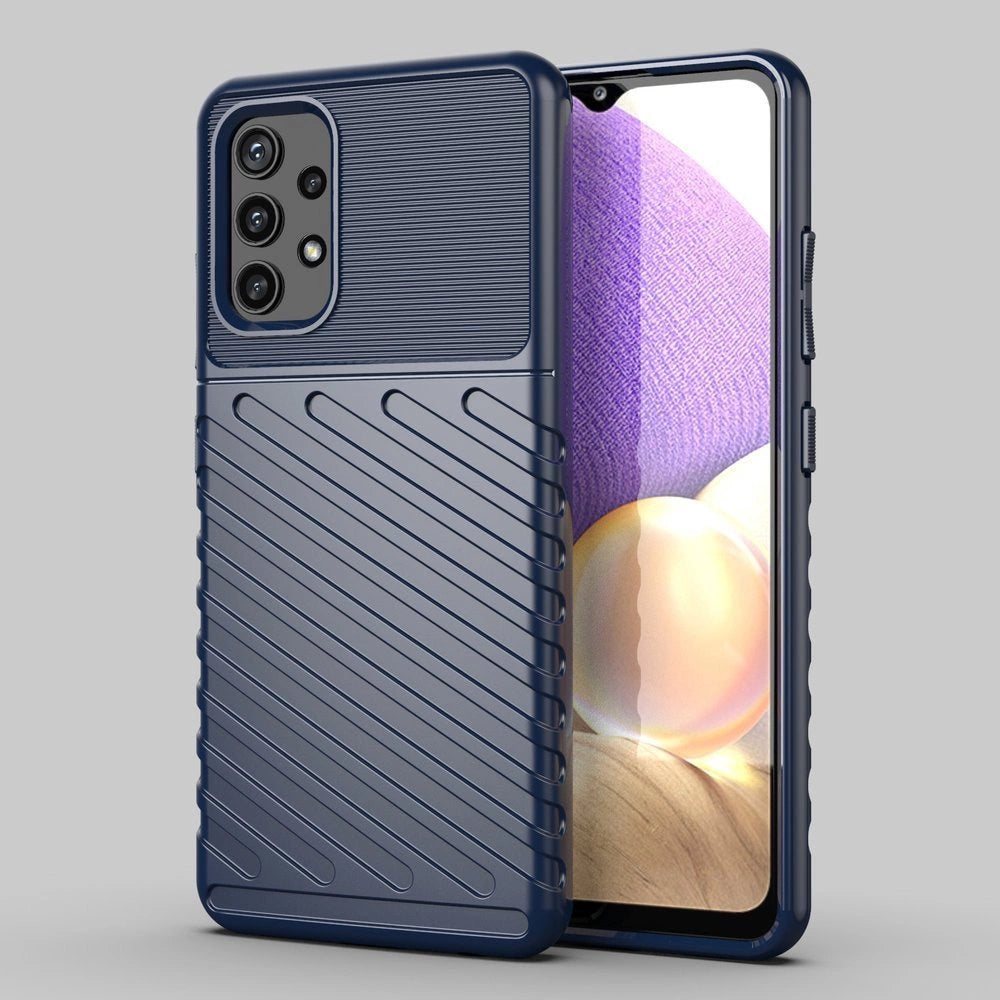Thunder Case Flexible Tough Rugged Cover TPU Case for Samsung Galaxy A32 5G blue_12