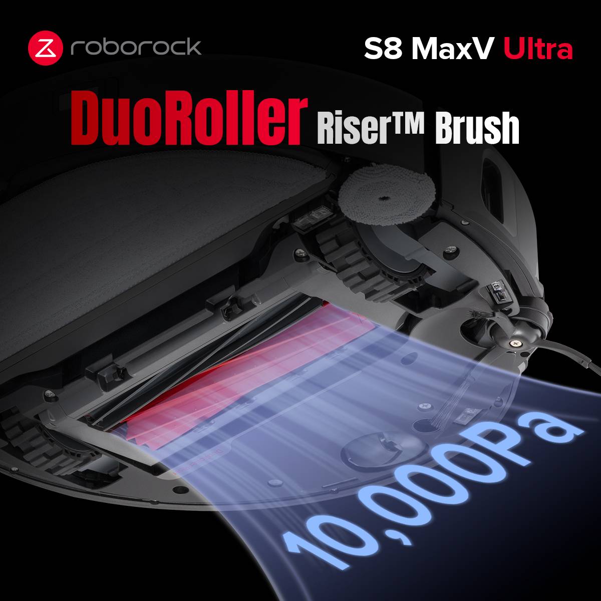 Aspirador Robô Roborock S8 MaxV Ultra 10000Pa 5200mAh Preto + Estação de Esvaziamento Automático