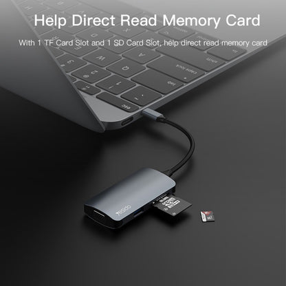 Hub USB-C Yesido HB16 7 em 1 VGA 1080p PD 100W USB 3.0 Cinzento