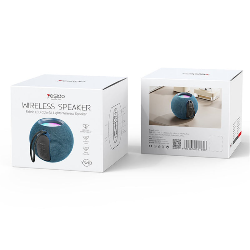 Coluna Bluetooth YESIDO YSW13 5W RGB Azul