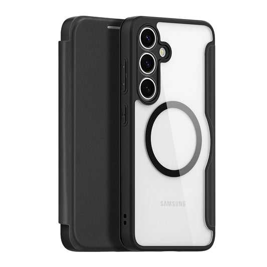 Capa Dux Ducis Skin X Pro com MagSafe e carteira para Samsung Galaxy S25 / Preta