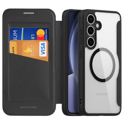 Capa Dux Ducis Skin X Pro com MagSafe e carteira para Samsung Galaxy S25 / Preta