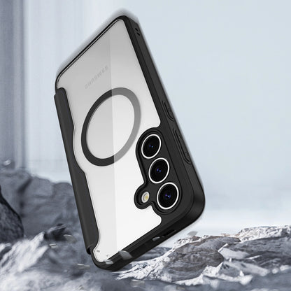 Capa Dux Ducis Skin X Pro com MagSafe e carteira para Samsung Galaxy S25 / Preta