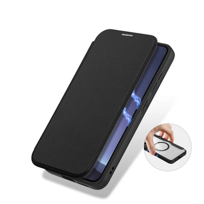 Capa Dux Ducis Skin X Pro com MagSafe e carteira para Samsung Galaxy S25 / Preta
