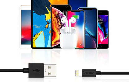 Cabo USB-A para Lightning Choetech IP0026 / MFi / 1,2m / Preto