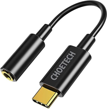 Adaptador Choetech AUX003 USB-C para Jack de Áudio 3.5mm (Preto)