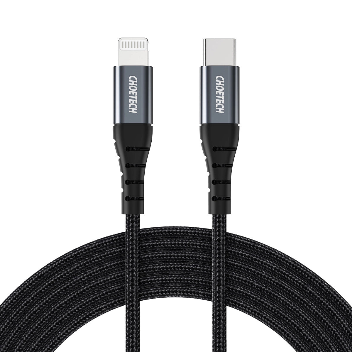 Cabo USB-C para Lightning Choetech Fast Charging IP0041 / PD 18W / 480Mb/s / 3A 2m / Preto